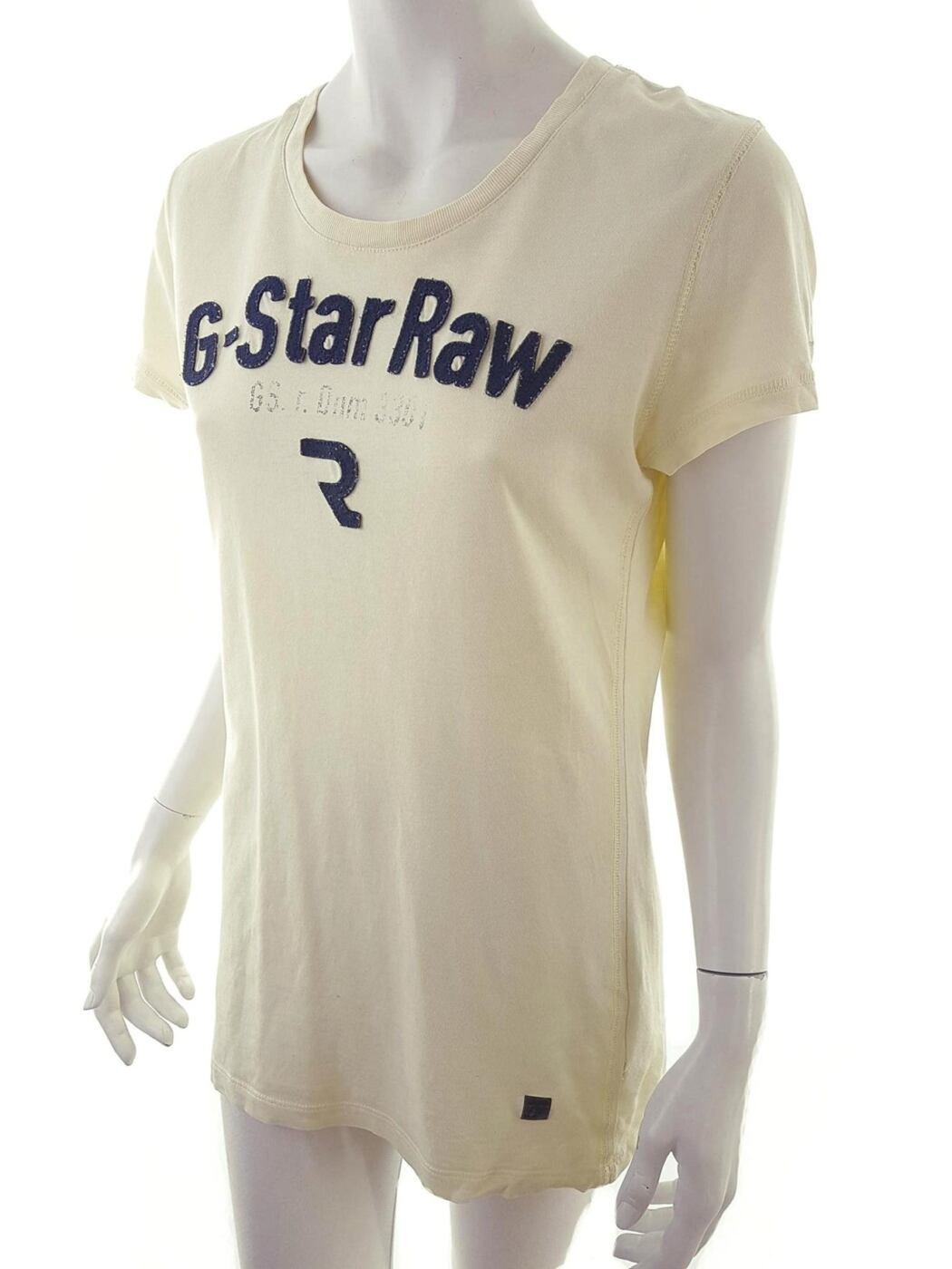 G-Star Rozmiar XL Kolor Żółty Okrągły dekolt T-Shirt Krótki rękaw Materiał Bawełna 100%