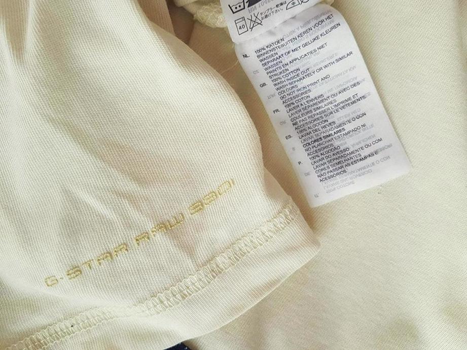 G-Star Rozmiar XL Kolor Żółty Okrągły dekolt T-Shirt Krótki rękaw Materiał Bawełna 100%