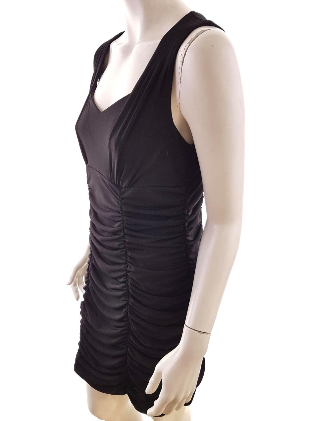 Carole Little Rozmiar 12 (40) Kolor Czarny Odkryte Ramiona Sukienka Bodycon Bezrękawnik Do Kolan