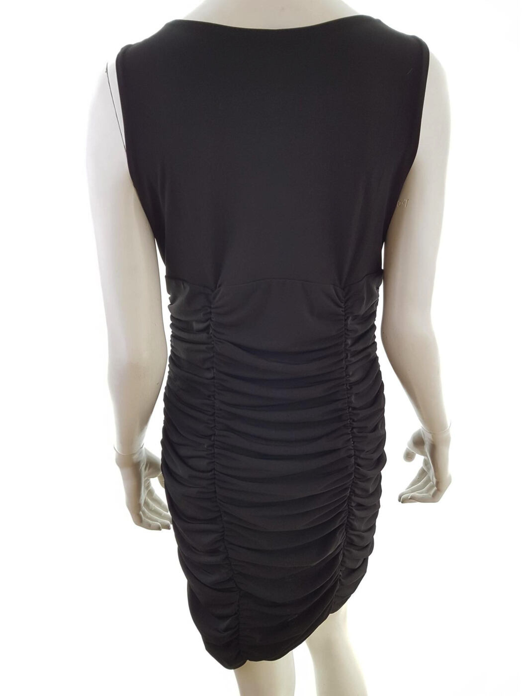 Carole Little Rozmiar 12 (40) Kolor Czarny Odkryte Ramiona Sukienka Bodycon Bezrękawnik Do Kolan