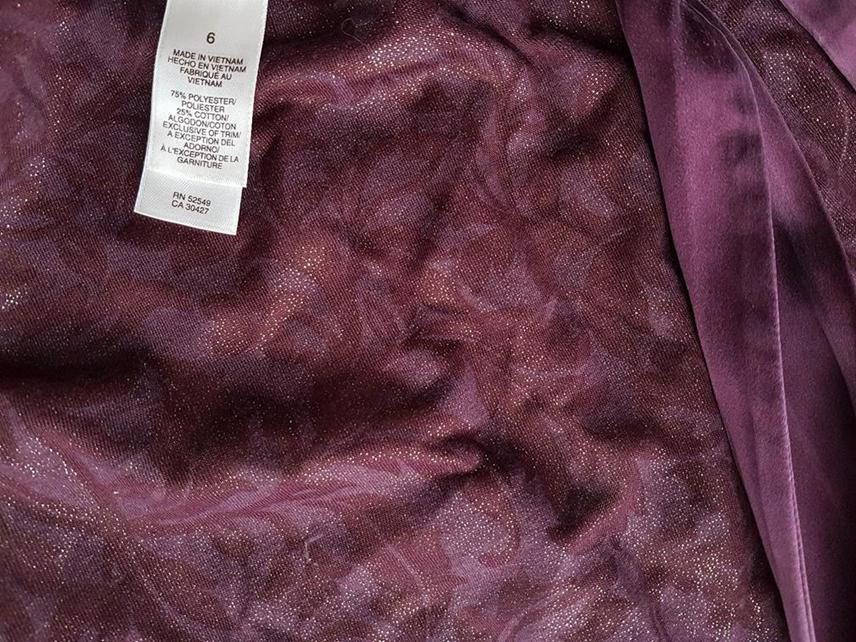 Laundry By Design Rozmiar 6 (34) Kolor Fioletowy W serek Sukienka A-Line Bezrękawnik Do Kolan