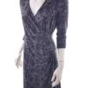 Laura ashley Rozmiar 38 Kolor Szary W serek Sukienka Zawijana Rękaw 3/4 Do Kolan