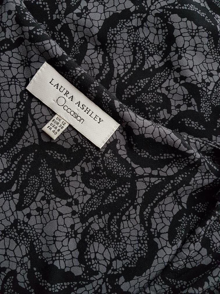 Laura ashley Rozmiar 38 Kolor Szary W serek Sukienka Zawijana Rękaw 3/4 Do Kolan