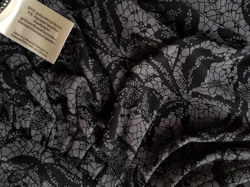 Laura ashley Rozmiar 38 Kolor Szary W serek Sukienka Zawijana Rękaw 3/4 Do Kolan