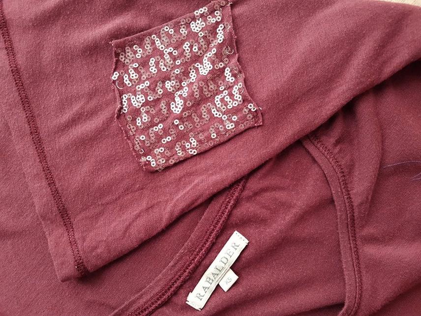 20180823_131333.jpg Rabalder Rozmiar XS Kolor Brązowy Crew Neck Bluzka Krótki rękaw Materiał Modal