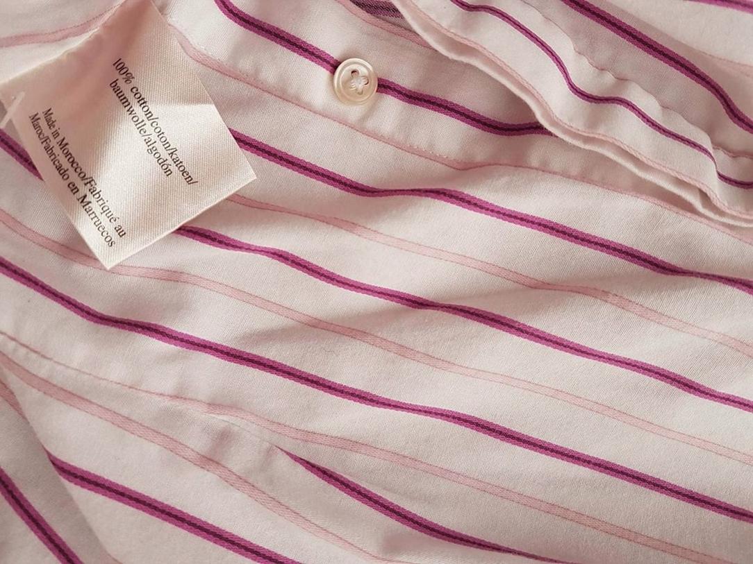 20180824_133800.jpg Laura ashley Rozmiar 38 Kolor Różowy Pasy Kołnierz Koszula Zapinana Bluzka Długi rękaw Materiał Bawełna 100%