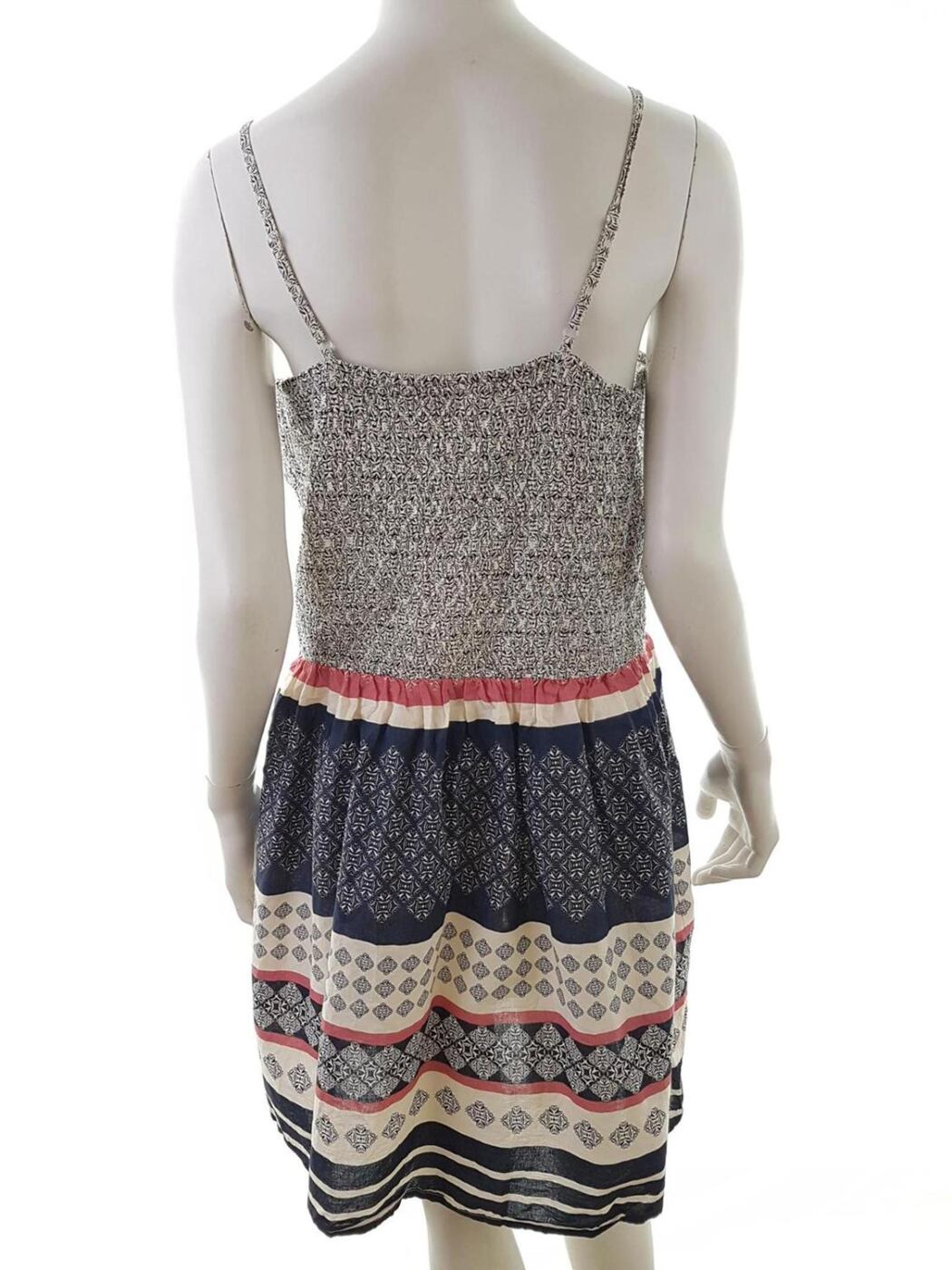 Vintage Rozmiar 46 Kolor Granatowy Kwadratowy dekolt Sukienka Letnia Bezrękawnik Do Kolan Vintage Rozmiar 46 Kolor Granatowy Kwadratowy dekolt Sukienka Letnia Bezrękawnik Do Kolan