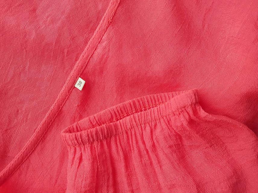 Vintage Rozmiar 38 Kolor Różowy W serek Sukienka Mini Rękaw 3/4 Krótka Vintage Rozmiar 38 Kolor Różowy W serek Sukienka Mini Rękaw 3/4 Krótka