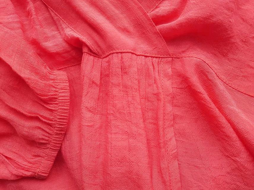 Vintage Rozmiar 38 Kolor Różowy W serek Sukienka Mini Rękaw 3/4 Krótka Vintage Rozmiar 38 Kolor Różowy W serek Sukienka Mini Rękaw 3/4 Krótka