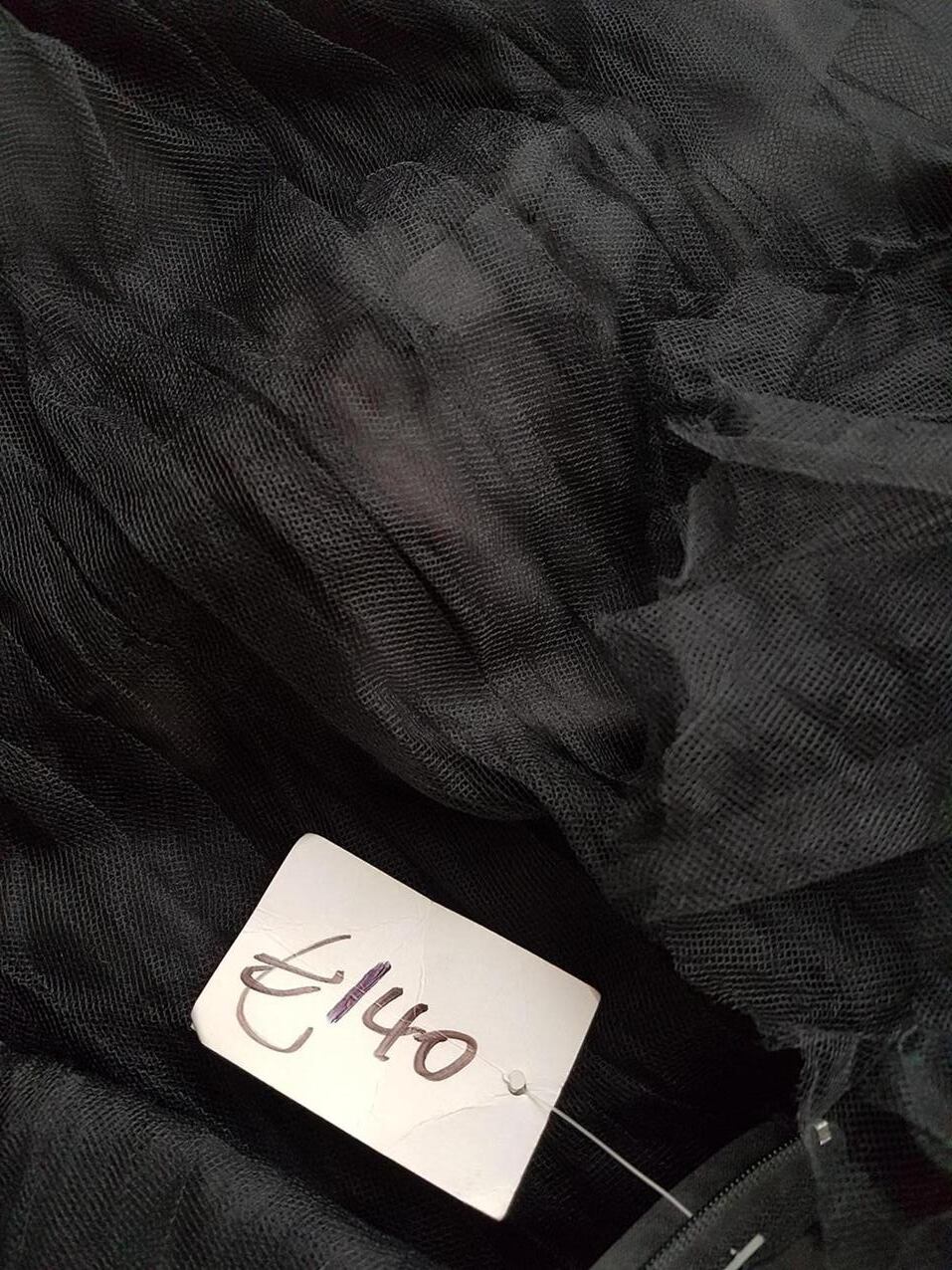 Vintage Rozmiar 10 (38) Kolor Czarny Odkryte Ramiona Suknia Balowa Sukienka Wieczorowa Bezrękawnik Midi