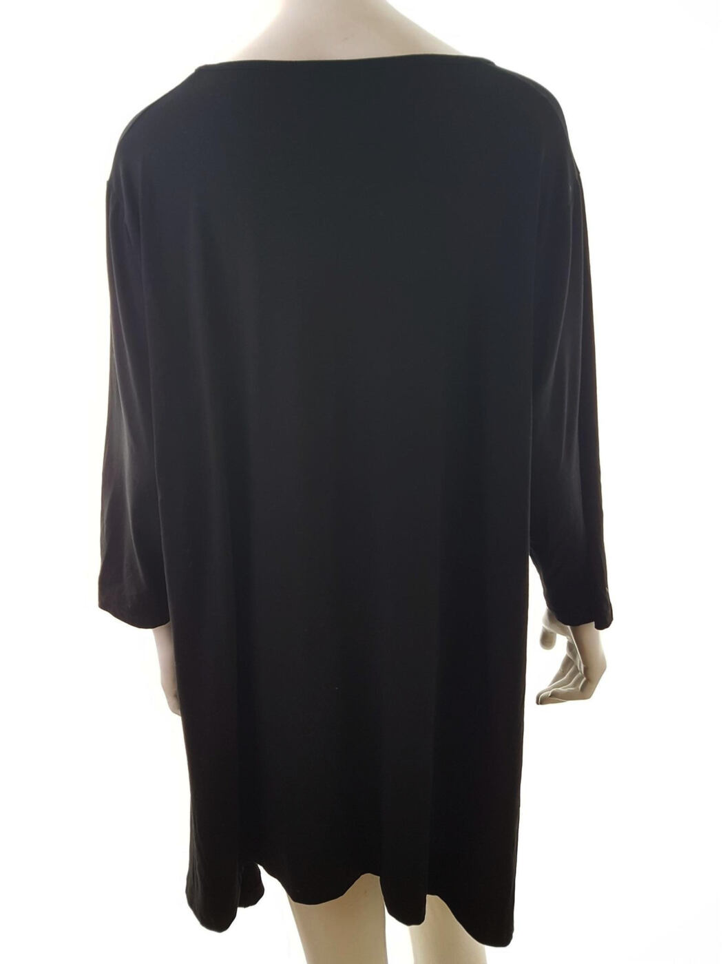 Handberg Rozmiar 3XL Kolor Czarny Okrągły dekolt Tunika Bluzka Rękaw 3/4 Materiał Wiskoza Handberg Rozmiar 3XL Kolor Czarny Okrągły dekolt Tunika Bluzka Rękaw 3/4 Materiał Wiskoza
