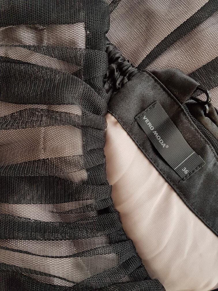 Vero moda Rozmiar 36 Kolor Czarny Kwadratowy dekolt Suknia Balowa Sukienka Wieczorowa Bezrękawnik Do Kolan