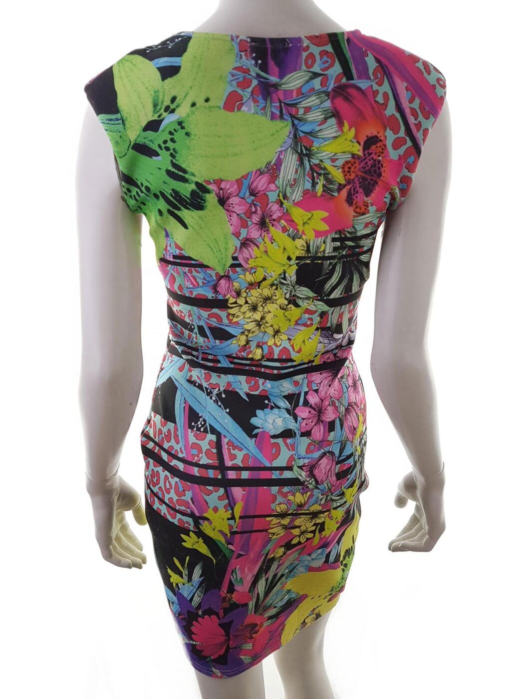 River island Rozmiar 10 (38) Kolor Różowy Okrągły dekolt Sukienka Bodycon Bezrękawnik Do Kolan