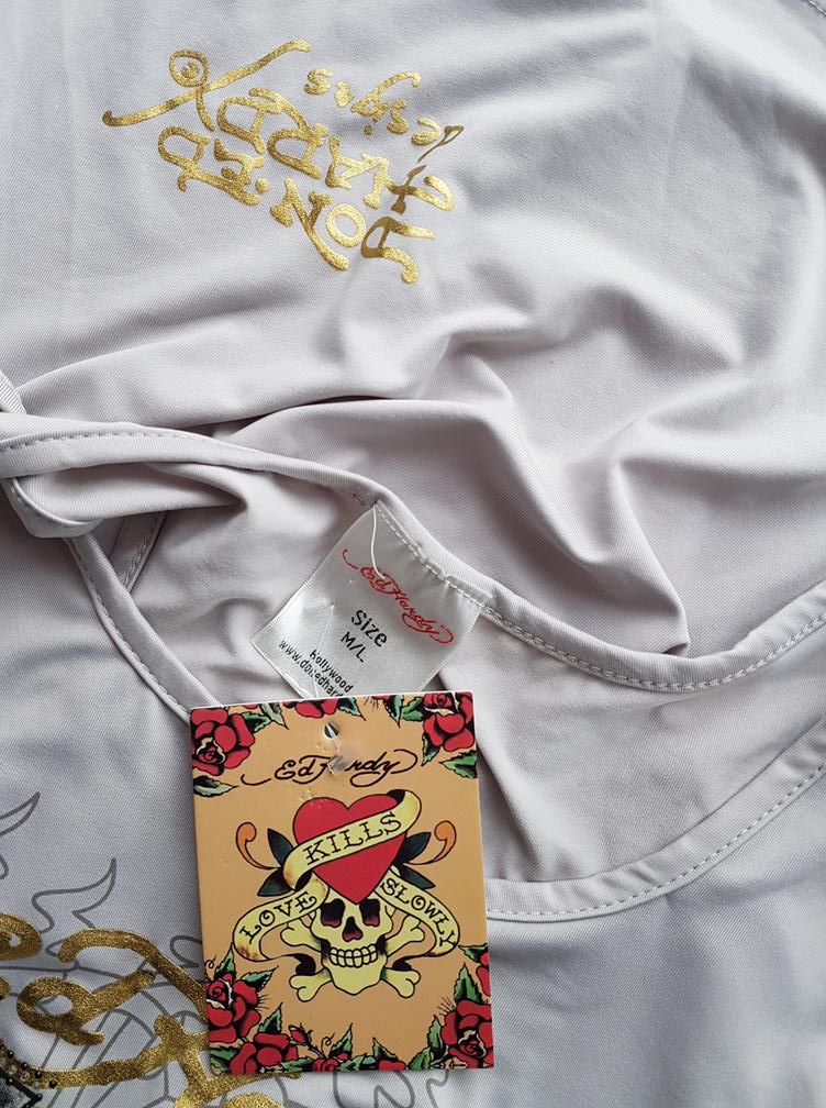 Ed hardy Rozmiar M/L Kolor Szary Okrągły dekolt Bluzka Bezrękawnik