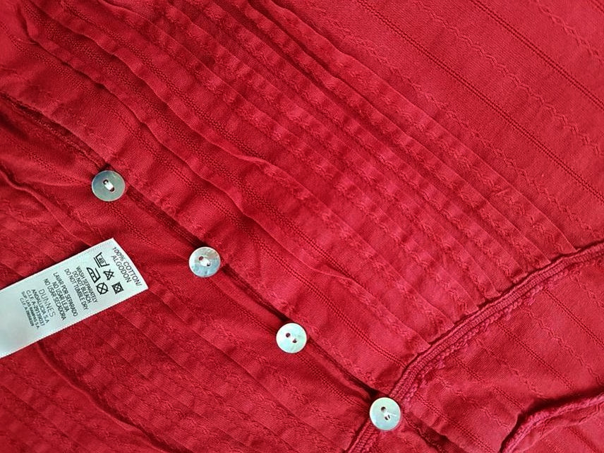 20180906_121412.jpg Dunnes Rozmiar 46 Kolor Czerwony Okrągły dekolt Bluzka Zapinana Długi rękaw Materiał Bawełna 100%