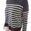 Mango Rozmiar S Kolor Szary Crew Neck Sweter Rękaw 3/4 Materiał Bawełna Cienka dzianina
