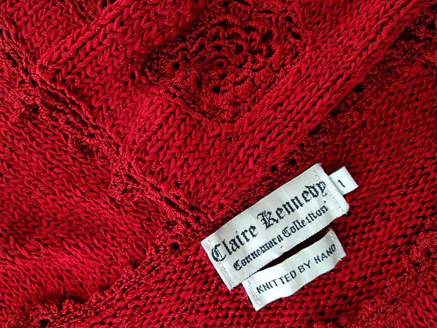 20180913_151444.jpg Claire Kennedy Rozmiar 1 Kolor Czerwony Okrągły dekolt Sweter Długi rękaw Materiał Rayon Otwarta dzianina