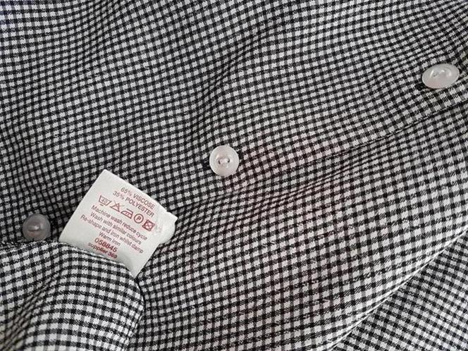 20180914_120448.jpg BONMARCHE Rozmiar 22 (50) Kolor Czarny Krata Kołnierz Koszula Zapinana Bluzka Krótki rękaw Materiał Wiskoza