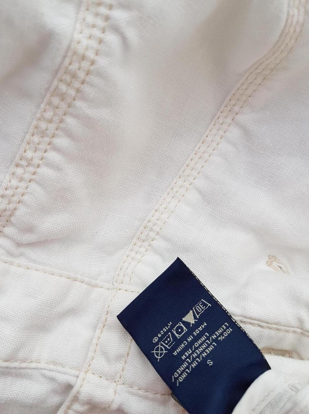 20180914_141602.jpg Ralph Lauren Polo Jeans Company Rozmiar S Kolor Kremowy Kołnierz Żakiet z zapięciem Długi rękaw Materiał Len 100%
