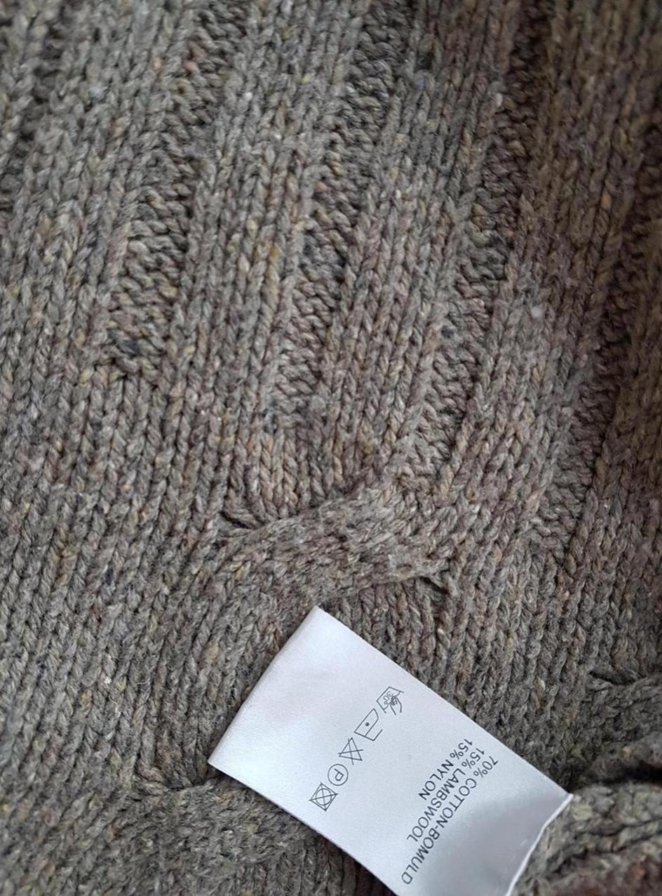 The Masai Rozmiar M Kolor Beżowy W serek Długi Otwarty Kardigan Rękaw 3/4 Materiał Bawełna Dzianina kablowa