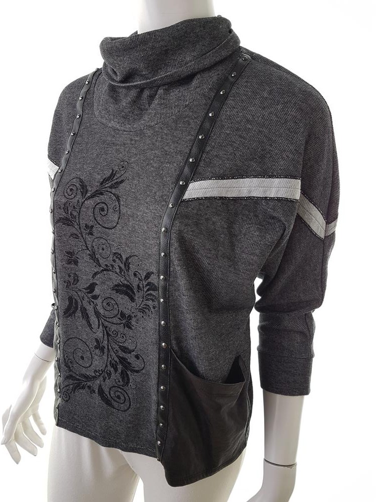 20180915_131242.jpg ME Rozmiar 2 Kolor Szary Golf Sweter Rękaw 3/4 Materiał Wiskoza
