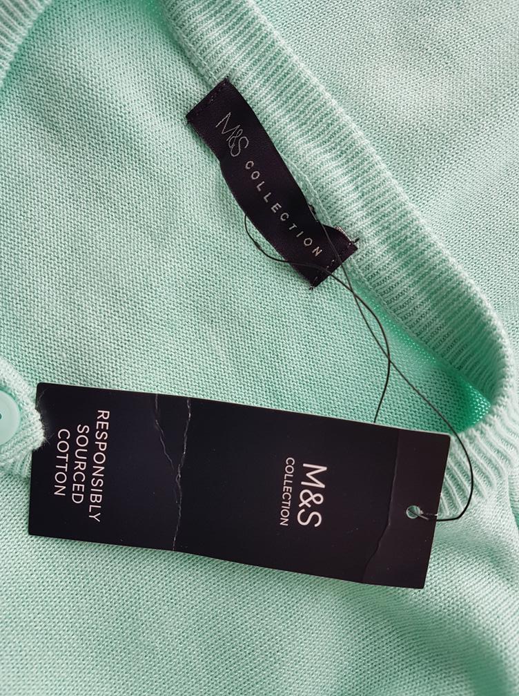 20180915_131855.jpg Rozmiar 38 Kolor Turkusowy Crew Neck Kardigan Zapinany Długi rękaw Materiał Bawełna 100% Cienka dzianina