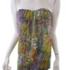 Traffic People Rozmiar XS Kolor Zielony Dekolt Serce Sukienka Bodycon Bezrękawnik Krótka Materiał Jedwab 100%