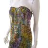 Traffic People Rozmiar XS Kolor Zielony Dekolt Serce Sukienka Bodycon Bezrękawnik Krótka Materiał Jedwab 100%