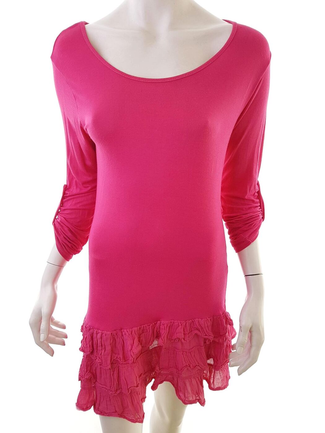 Made in Italy Rozmiar S Kolor Różowy Okrągły dekolt Sukienka Bodycon Długi rękaw Krótka Materiał Wiskoza Made in Italy Rozmiar S Kolor Różowy Okrągły dekolt Sukienka Bodycon Długi rękaw Krótka Materiał Wiskoza