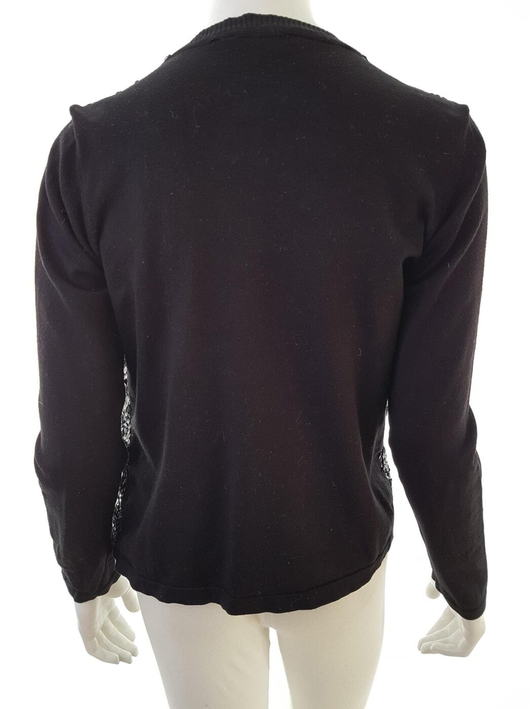 J by Jasper Conran Rozmiar M Kolor Czarny W serek Otwarty Kardigan Długi rękaw Materiał Wiskoza Cienka dzianina