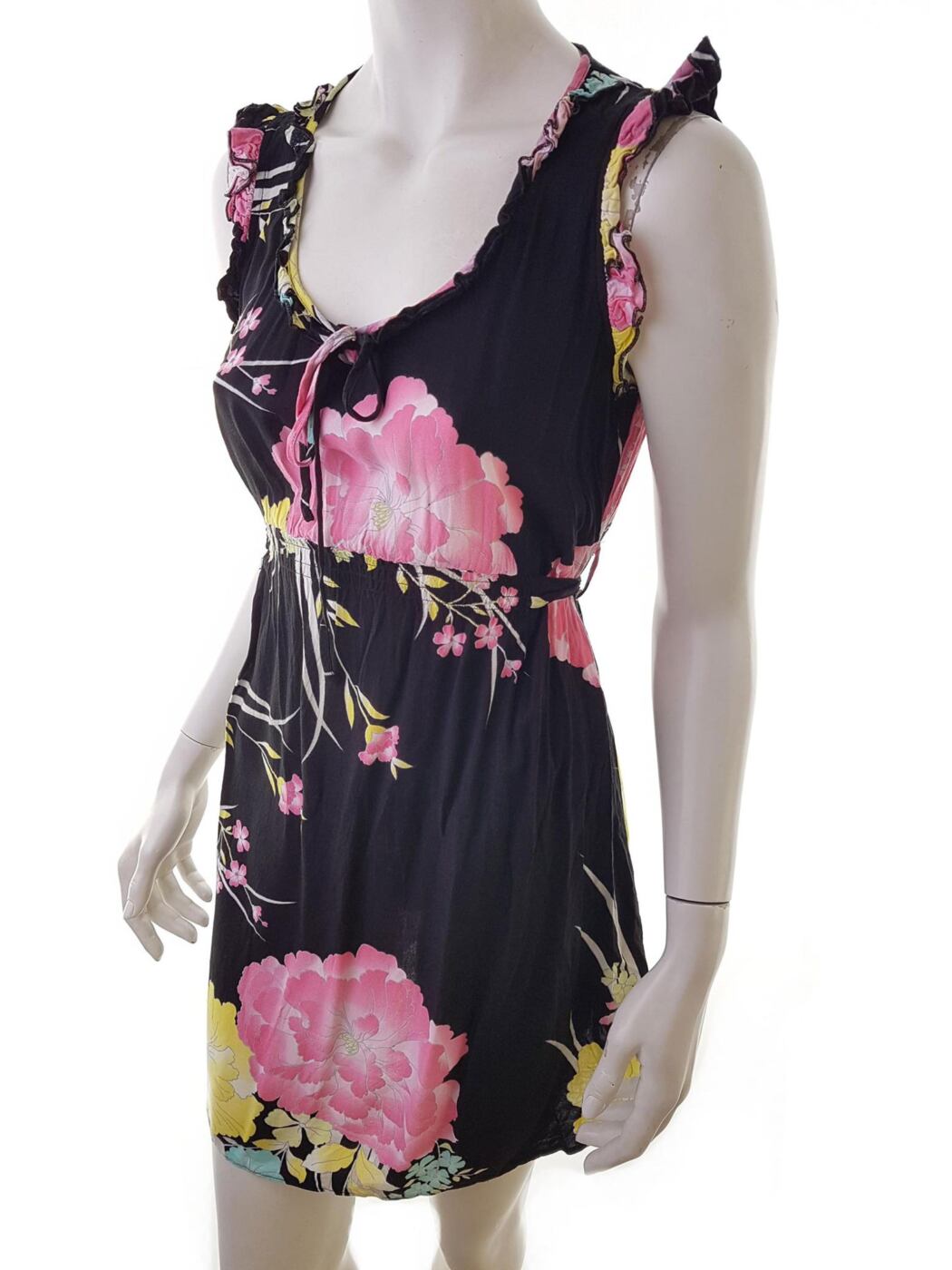 Dorothy perkins Rozmiar 40 Kolor Czarny Okrągły dekolt Sukienka Mini Bezrękawnik Krótka Materiał Wiskoza 100% Dorothy perkins Rozmiar 40 Kolor Czarny Okrągły dekolt Sukienka Mini Bezrękawnik Krótka Materiał Wiskoza 100%