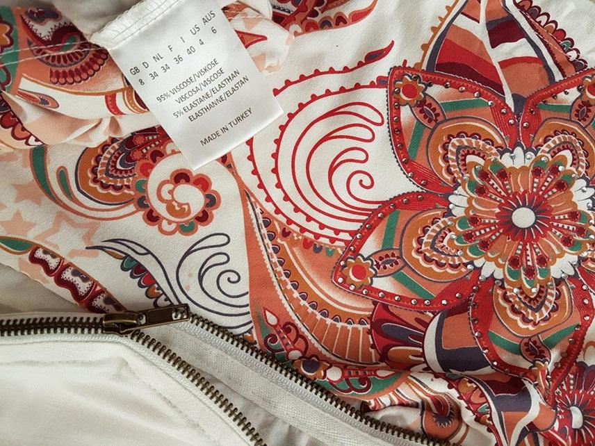 Joe Browns Rozmiar 34 Kolor Biały Paisley W łódkę Tunika Bluzka Krótki rękaw Materiał Wiskoza Joe Browns Rozmiar 34 Kolor Biały Paisley W łódkę Tunika Bluzka Krótki rękaw Materiał Wiskoza