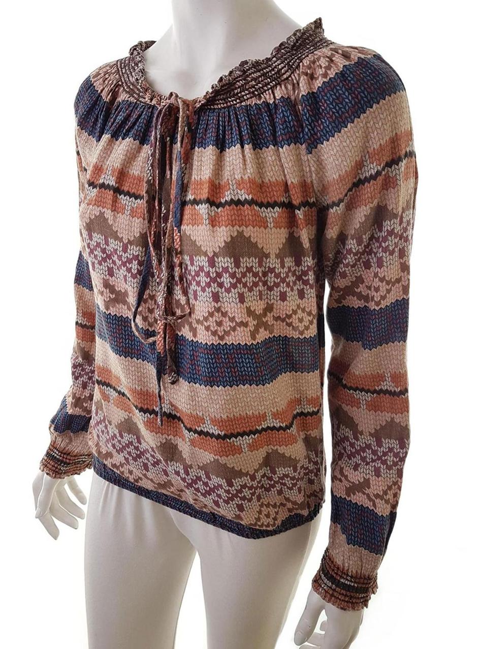 Vero moda Rozmiar S Kolor Niebieski Okrągły dekolt Bluzka Długi rękaw