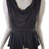 Miss selfridge Rozmiar 8 (36) Kolor Czarny Drapowany dekolt Bluzka Peplum Bezrękawnik