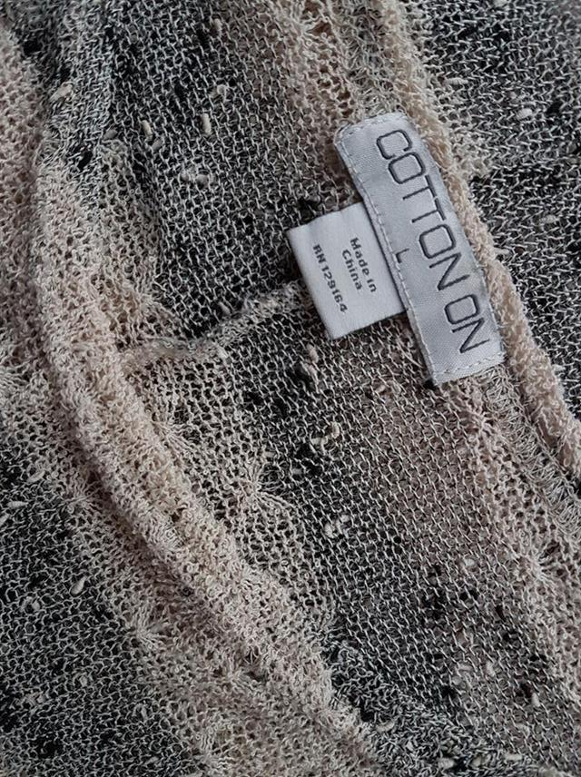 20180922_155950.jpg Cotton On Rozmiar L Kolor Beżowy Pasy Okrągły dekolt Sweter Rękaw 3/4 Cienka dzianina