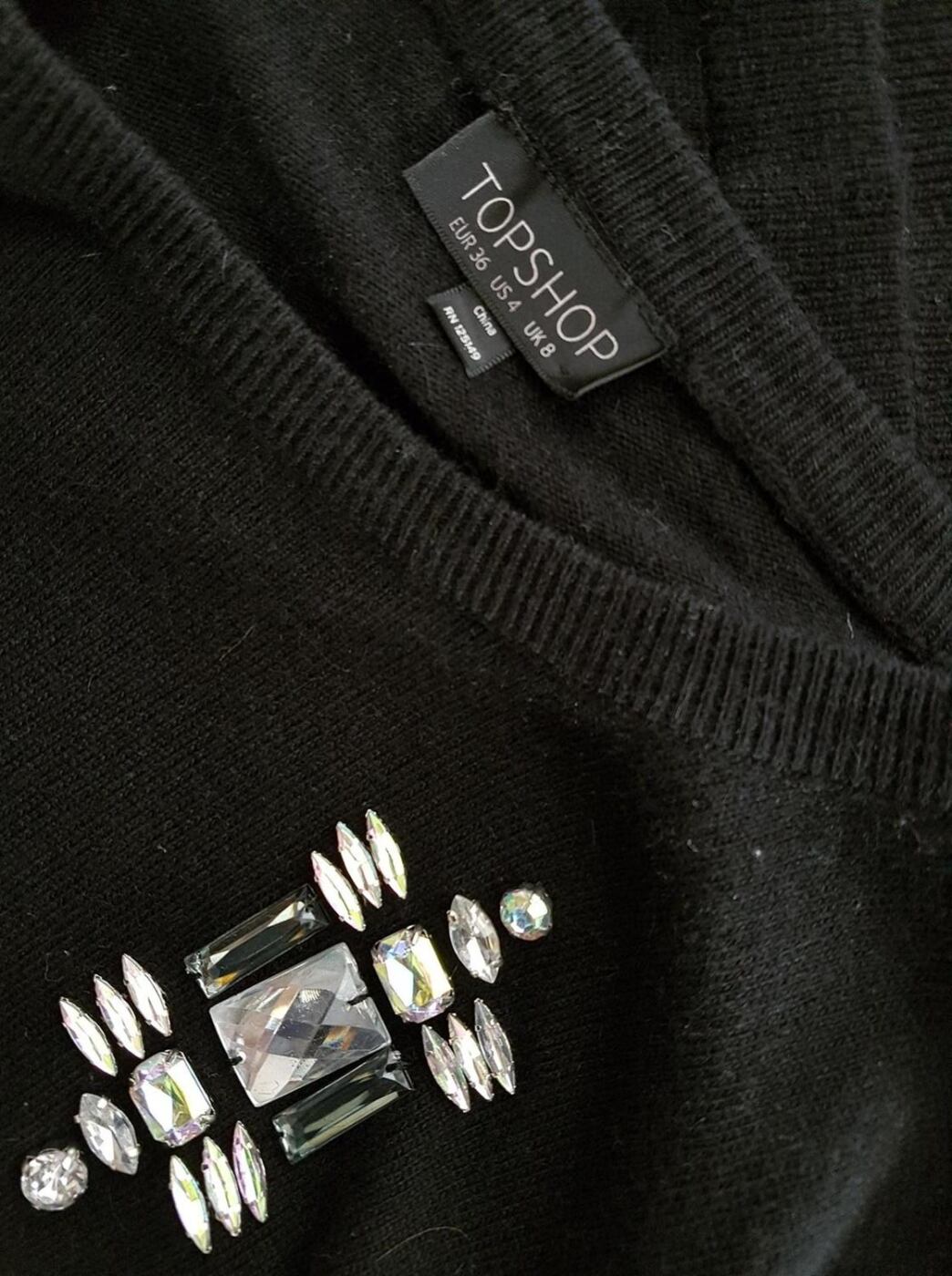 20180925_125706.jpg Topshop Rozmiar 36 Kolor Czarny Okrągły dekolt Sweter Długi rękaw Materiał Bawełna Cienka dzianina