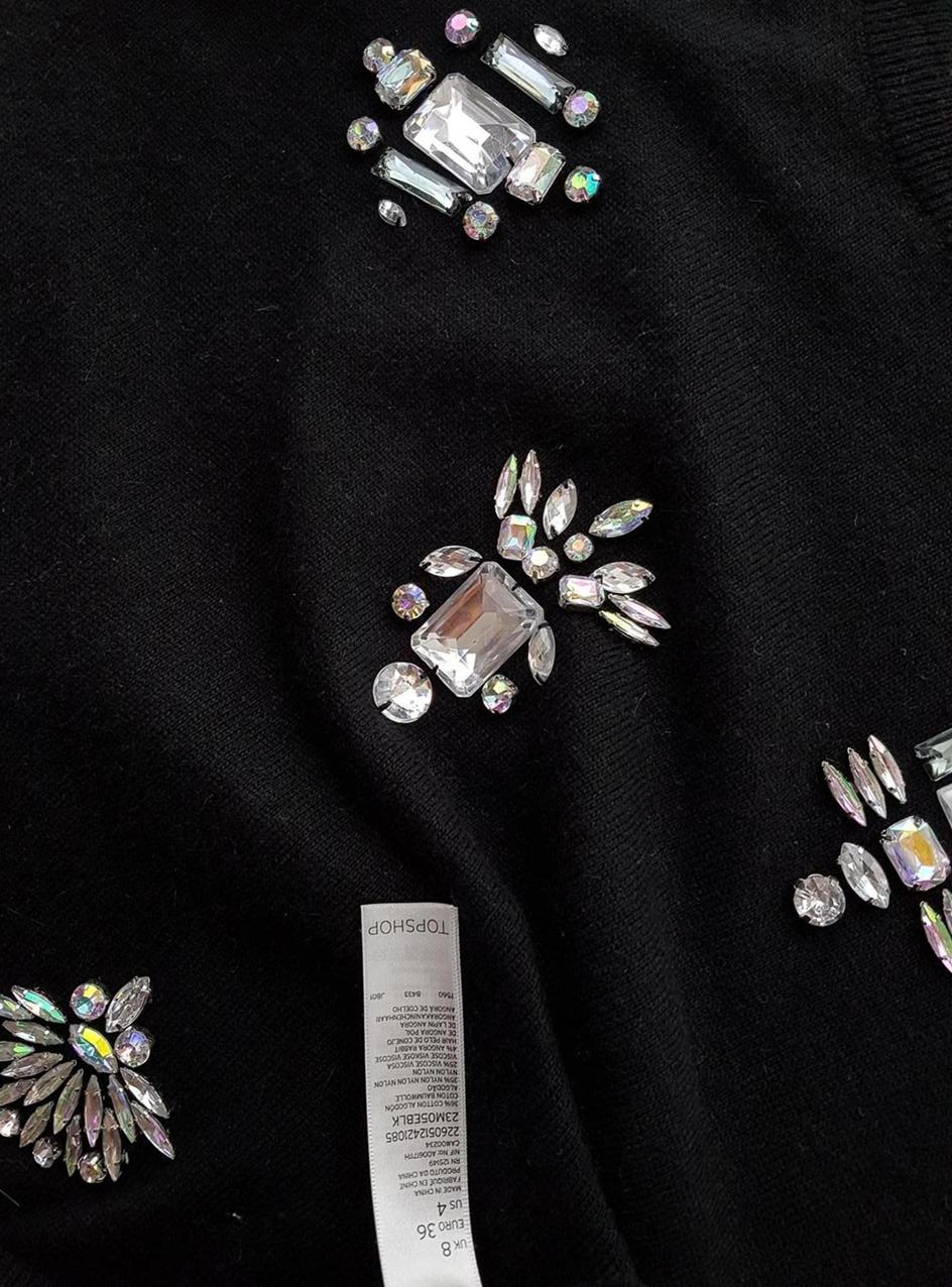 20180925_125739.jpg Topshop Rozmiar 36 Kolor Czarny Okrągły dekolt Sweter Długi rękaw Materiał Bawełna Cienka dzianina