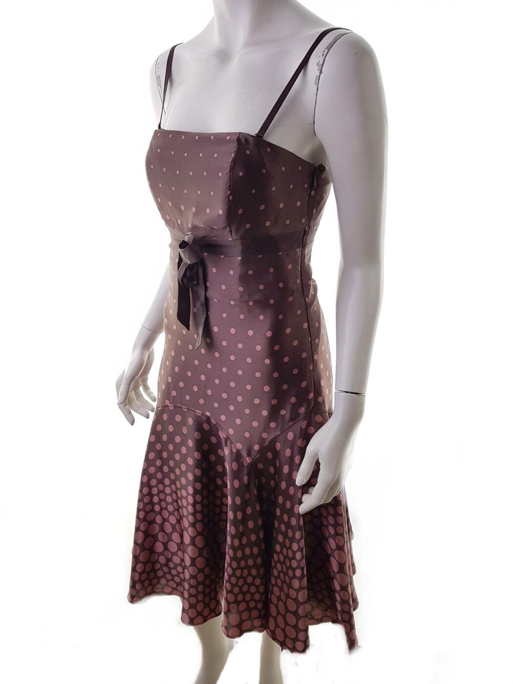 Ted Baker London Rozmiar 2 Kolor Brązowy Kwadratowy dekolt Sukienka Rozkloszowana Bezrękawnik Midi Materiał Jedwab 100% Ted Baker London Rozmiar 2 Kolor Brązowy Kwadratowy dekolt Sukienka Rozkloszowana Bezrękawnik Midi Materiał Jedwab 100%
