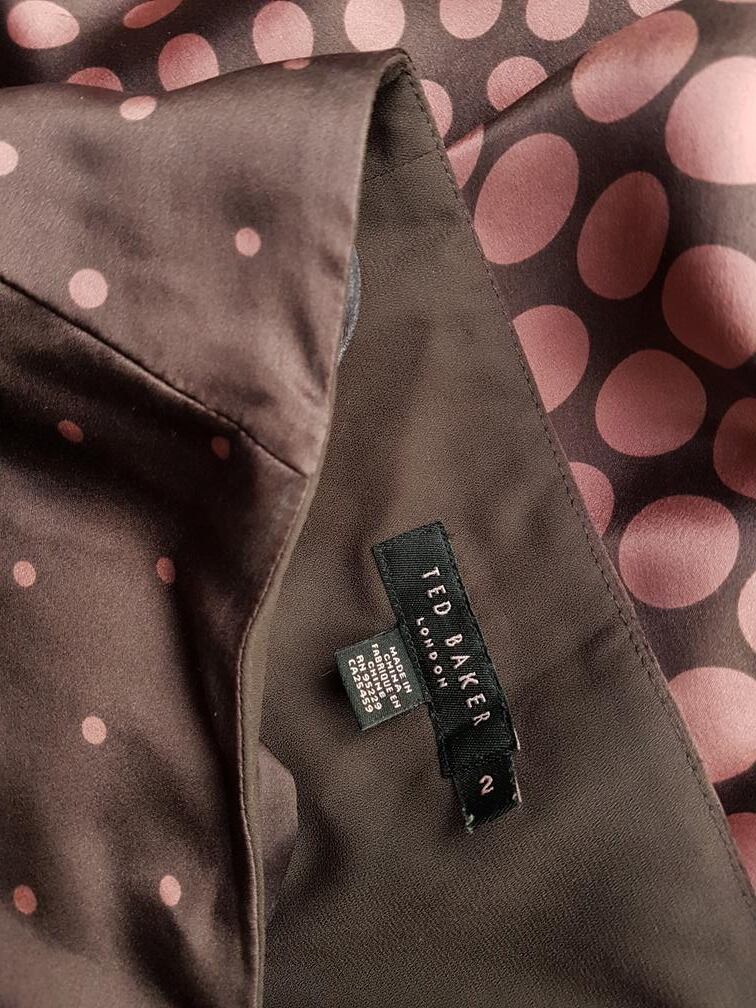 Ted Baker London Rozmiar 2 Kolor Brązowy Kwadratowy dekolt Sukienka Rozkloszowana Bezrękawnik Midi Materiał Jedwab 100% Ted Baker London Rozmiar 2 Kolor Brązowy Kwadratowy dekolt Sukienka Rozkloszowana Bezrękawnik Midi Materiał Jedwab 100%