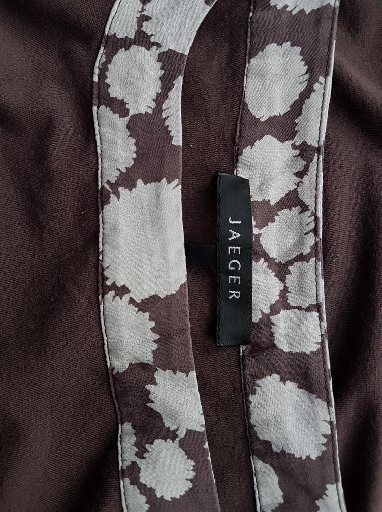 Jaeger Rozmiar XL Kolor Brązowy Dekolt U Bluzka Rękaw 3/4 Materiał Wiskoza