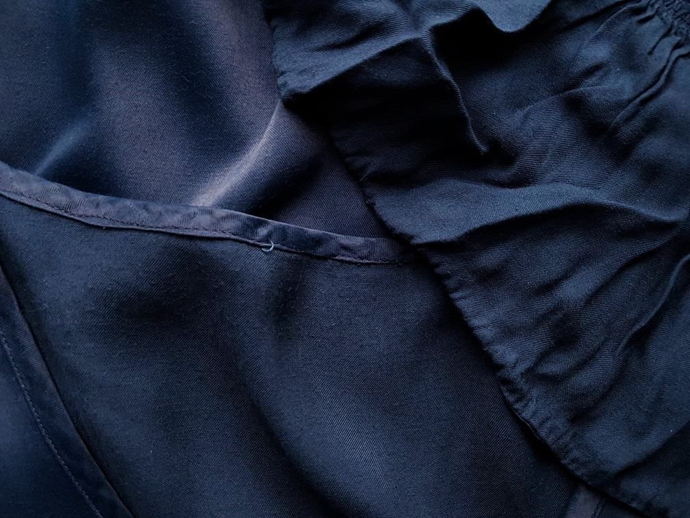Pulz jeans Rozmiar XL Kolor Granatowy Okrągły dekolt Sukienka Mini Bezrękawnik Krótka Materiał Wiskoza 100%