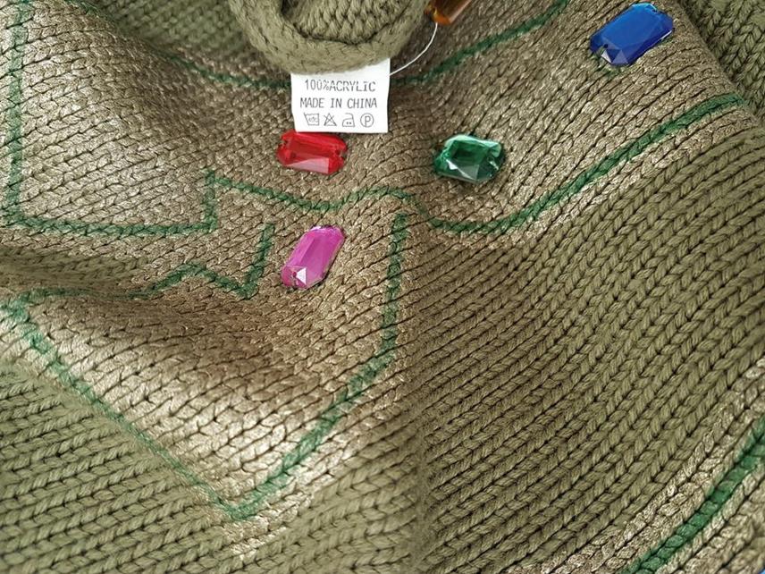20180927_150648.jpg Boohoo Rozmiar L Kolor Khaki W łódkę Sweter Długi rękaw Materiał Akryl 100% Cienka dzianina
