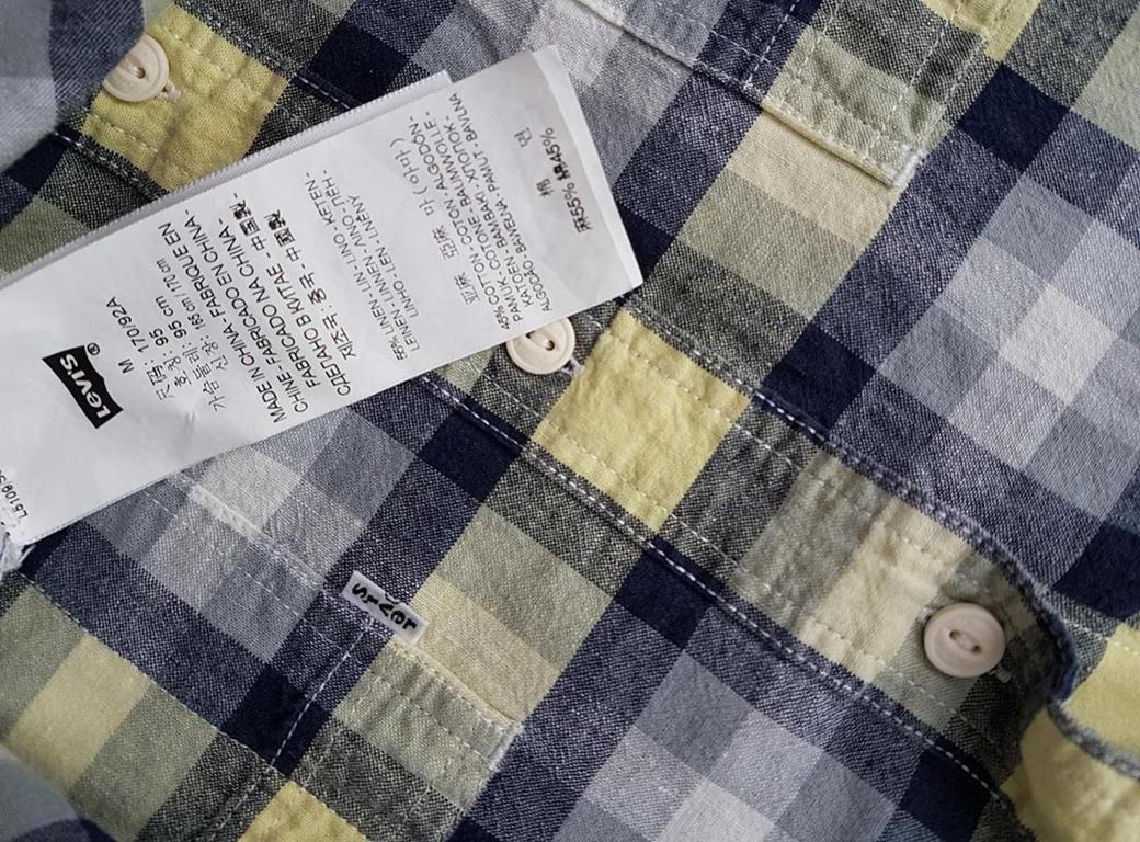 20181005_113822.jpg Rozmiar M Kolor Granatowy Kołnierz Męska Koszula Casual Krótki rękaw Materiał Len
