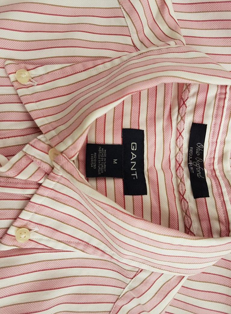 Gant Rozmiar M Kolor Różowy Kołnierz Męska Koszula Casual Długi rękaw Materiał Bawełna 100%