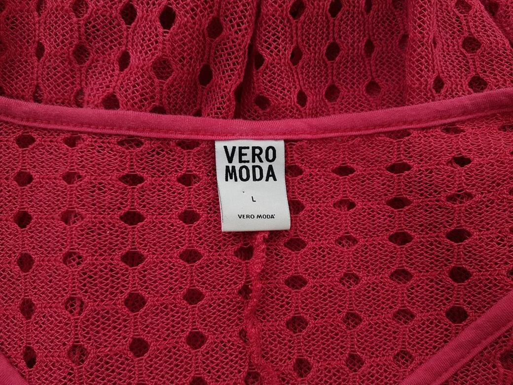 Vero moda Rozmiar L Kolor Różowy Okrągły dekolt Tunika Bluzka Dzianina Rękaw 3/4