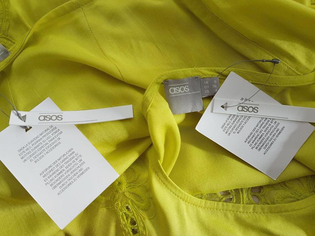 ASOS Rozmiar 36 Kolor Żółty Kombinezon Spodnium Krótki rękaw Materiał Wiskoza 100%
