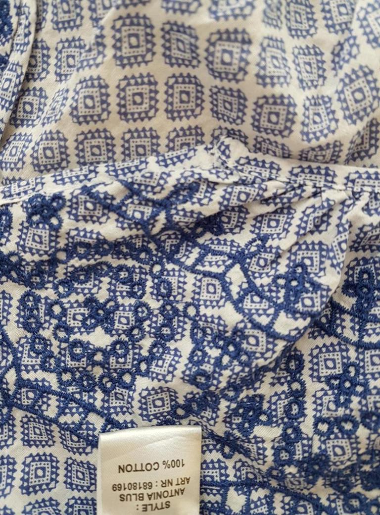 20181010_124938.jpg Rosebud Rozmiar XS Kolor Niebieski Split Crew Neck Bluzka Krótki rękaw Materiał Bawełna 100%