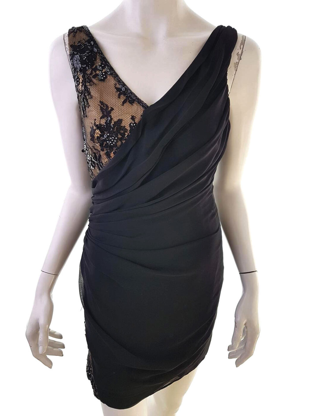 Kate Moss topshop Rozmiar 38 Kolor Czarny W serek Sukienka Bodycon Bezrękawnik Krótka