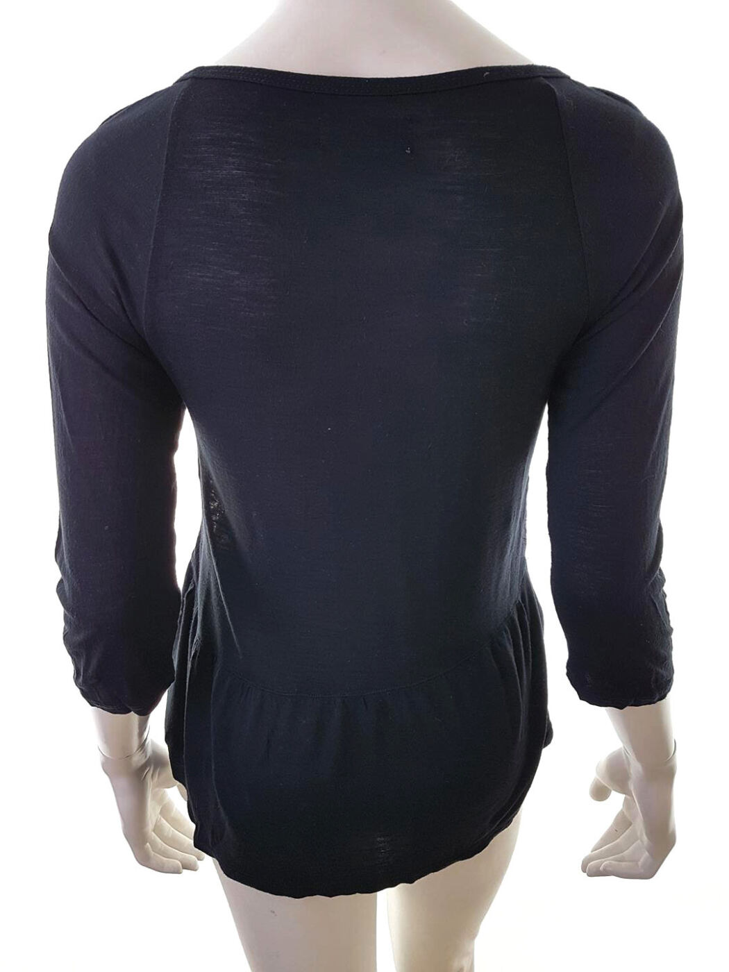 Hollister Rozmiar XS Kolor Czarny Okrągły dekolt Tunika Bluzka Rękaw 3/4 Materiał Wiskoza 100%