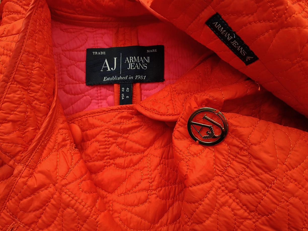 20181015_101745.jpg AJ ARMANI JEANS Rozmiar 42 Kolor Pomarańczowy Kurtka Długi rękaw